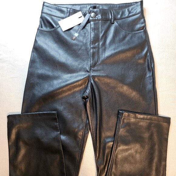 Dynamite Gisele Faux Leather Straight Leg Pants - Size 8 - Picture 1 of 10